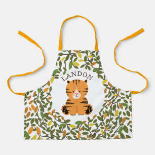 Tiger Botanical Greenery Kids Apron