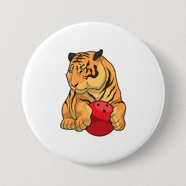 Tiger Bowling Bowling ball Button (Front)