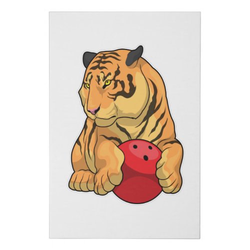 Tiger Bowling Bowling ball Faux Canvas Print