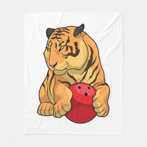 Tiger Bowling Bowling ball Fleece Blanket