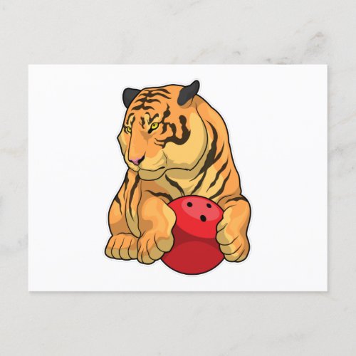 Tiger Bowling Bowling ball Postcard