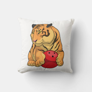 Tiger Bowling Bowling ball Throw Pillow
