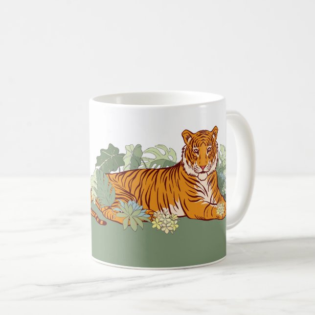 Tiger boy party, animal jungle coffee mug (Front Right)