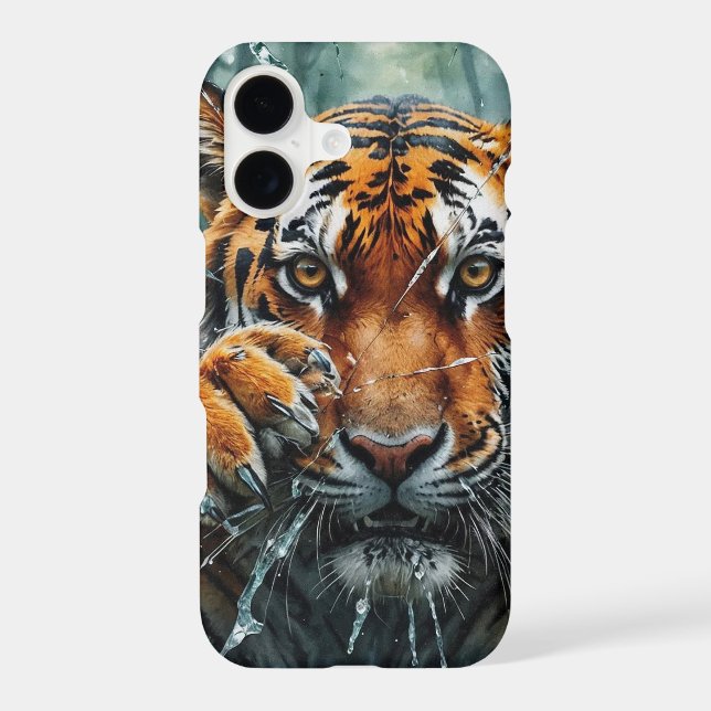 Tiger Breaking Through Iphone Case (Back)