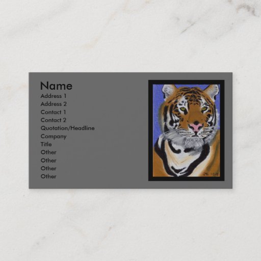 Customizable Tiger Business Card