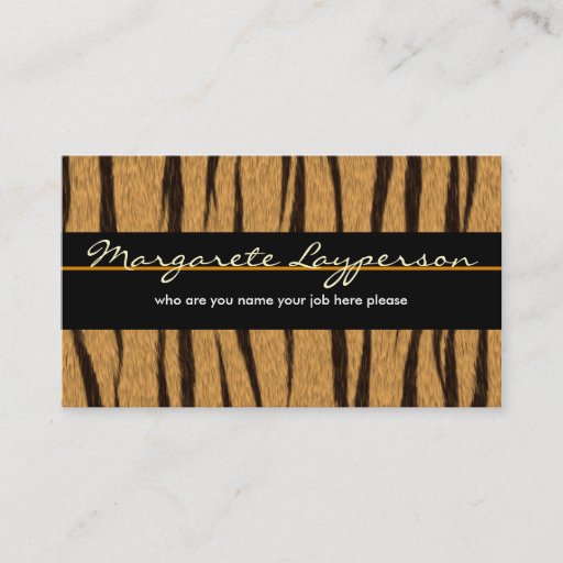 Customizable tiger business card
