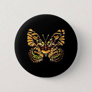 Tiger Butterfly  2 Inch Round Button by PugWiggles at Zazzle