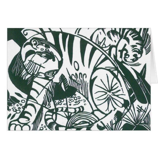 Tiger by Franz Marc, Vintage Expressionism Art Cards (Front Horizontal)