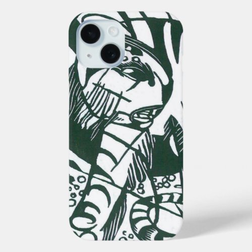 Tiger by Franz Marc Vintage Expressionism Art iPhone 15 Case