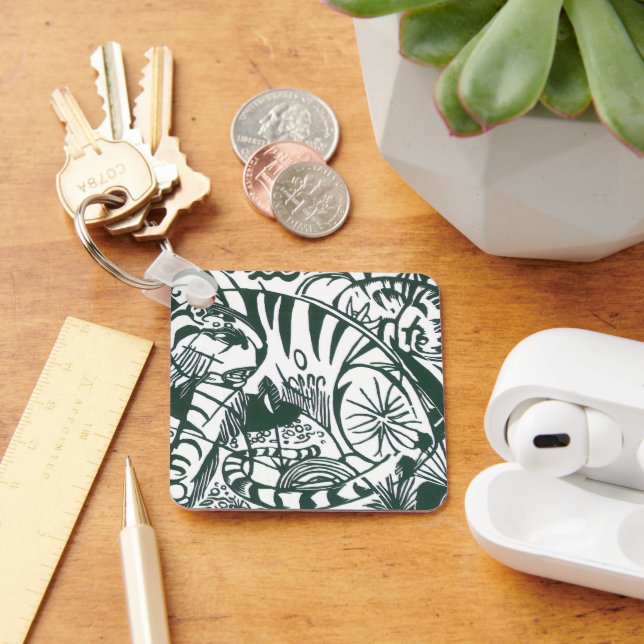 Tiger by Franz Marc, Vintage Expressionism Art Keychain (Desk)