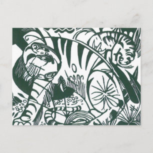 Tiger by Franz Marc, Vintage Expressionism Art Postcard