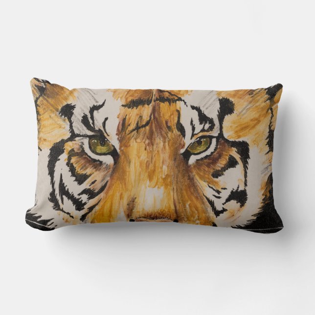 "Tiger" by T.S. Tyre Lumbar Pillow (Front)