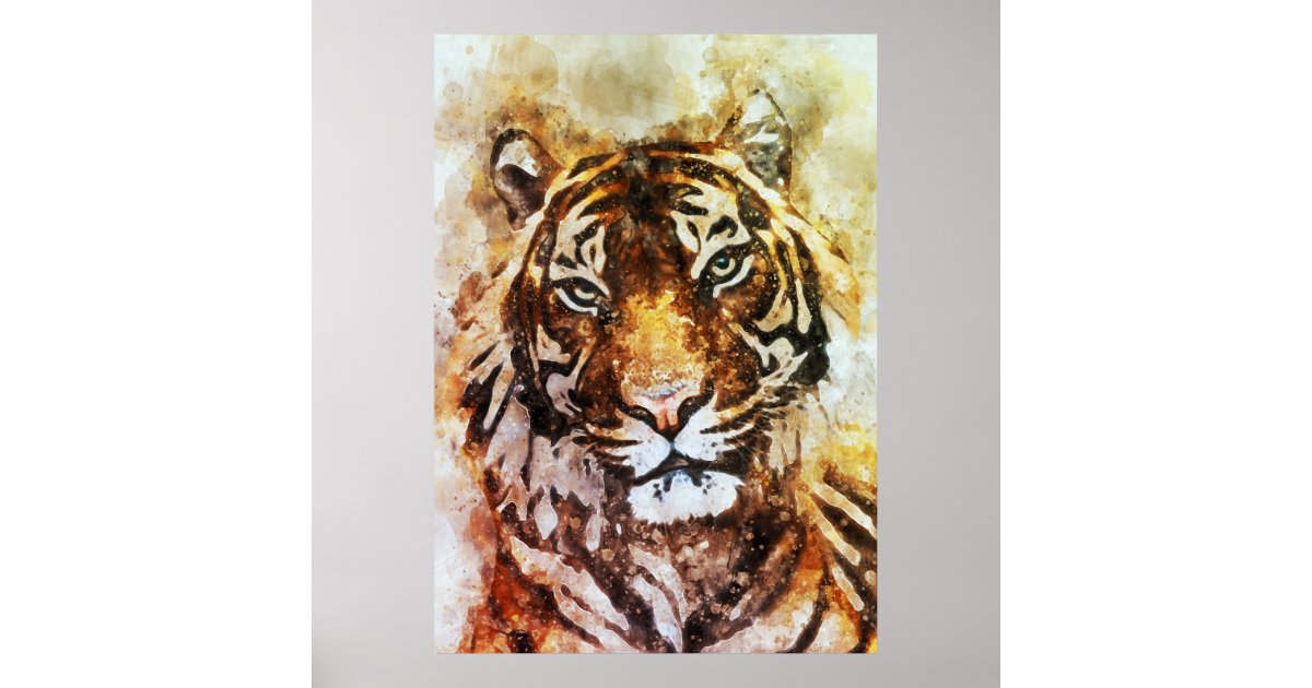 Tiger canvas art poster | Zazzle