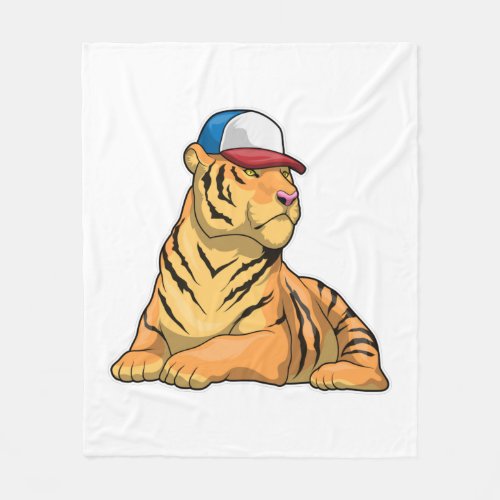 Tiger Cap Fleece Blanket