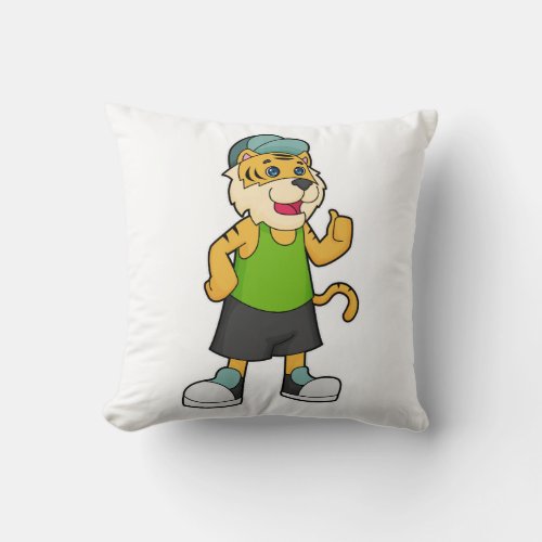Tiger Cap Throw Pillow