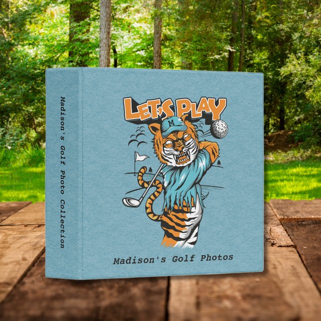 Tiger Cartoon Golf Photo Album 3 Ring Binder (Creator Uploaded)