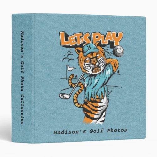 Tiger Cartoon Golf Photo Album 3 Ring Binder