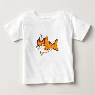 Tiger cat as Shark in Water.PNG Baby T-Shirt