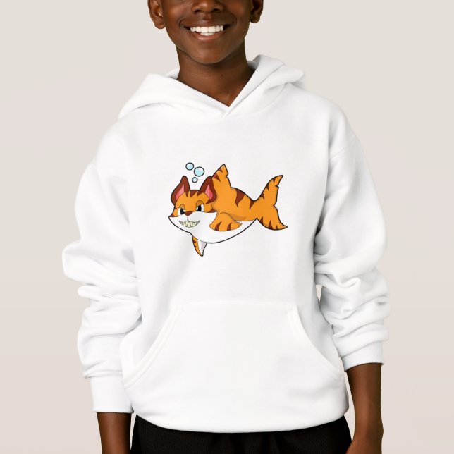 Tiger cat as Shark in Water.PNG Hoodie (Front)