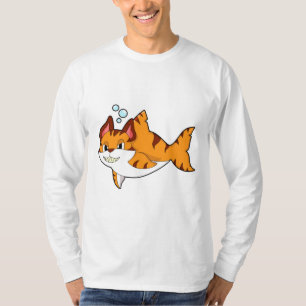 Tiger cat as Shark in Water.PNG T-Shirt