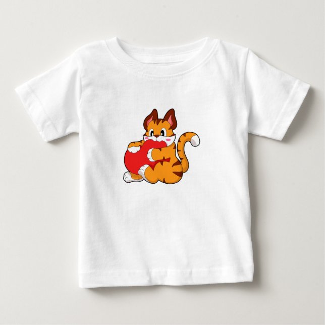 Tiger cat at Love with Heart.PNG Baby T-Shirt (Front)