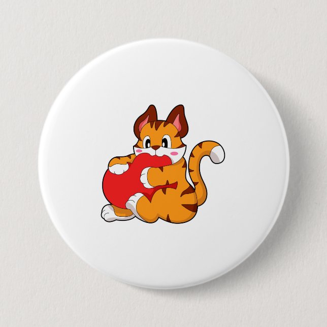 Tiger cat at Love with Heart.PNG Button (Front)