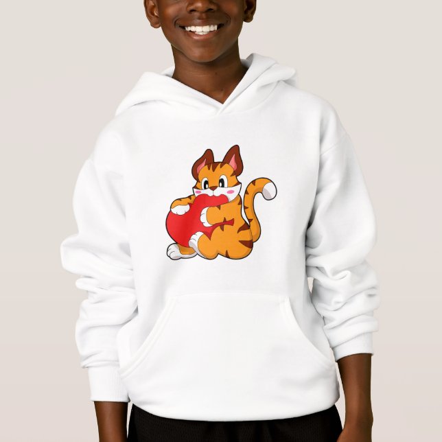 Tiger cat at Love with Heart.PNG Hoodie (Front)