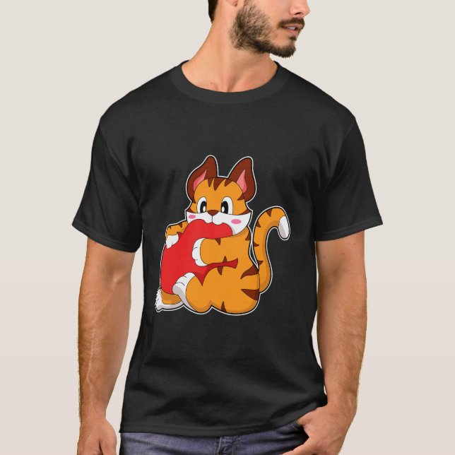 Tiger cat at Love with Heart.PNG T-Shirt (Front)