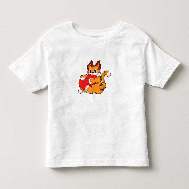 Tiger cat at Love with Heart.PNG Toddler T-shirt (Front)