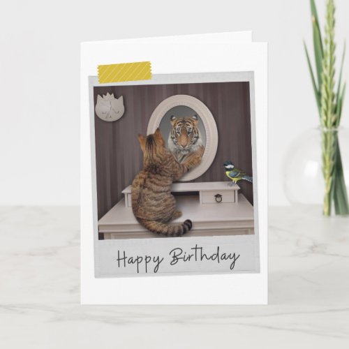 Tiger Cat Funny Birthday Card
