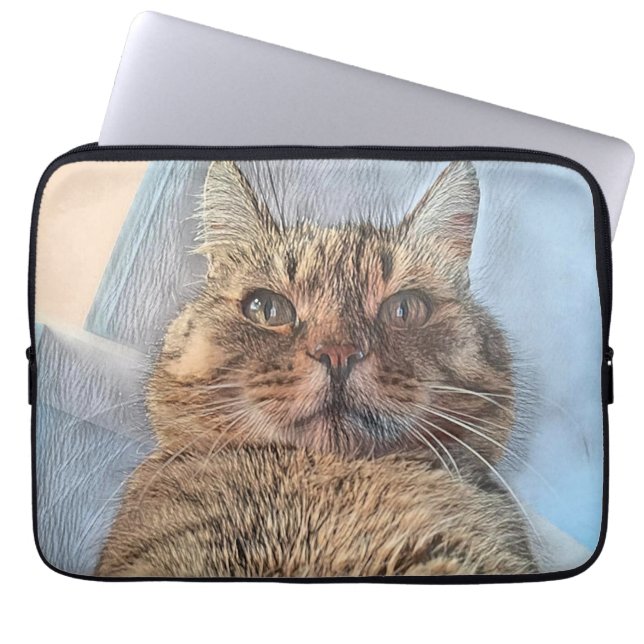 Tiger Cat Illustration Design Laptop Sleeve (Front)