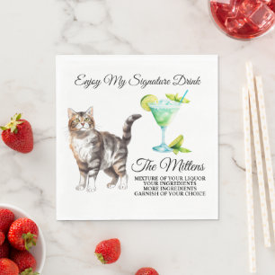 Tiger Cat Pet Wedding Signature Drink Wedding Pet Napkins