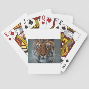 Tiger Cat Stripes Jungle Mist Animal Poker Cards