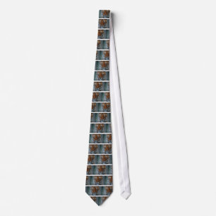 Tiger Cat Stripes Jungle Mist Animal Tie