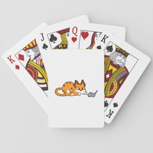 Tiger cat with Mouse Poker Cards