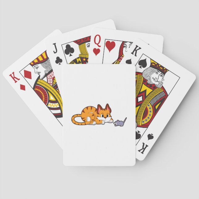 Tiger cat with Mouse Poker Cards (Back)