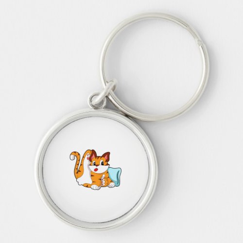 Tiger cat with Pillow Keychain