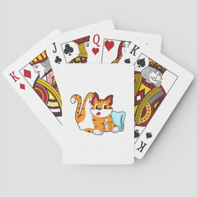 Tiger cat with Pillow Poker Cards (Back)