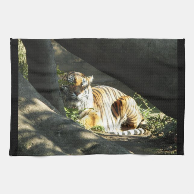 Tiger Catnap Kitchen Towel (Horizontal)