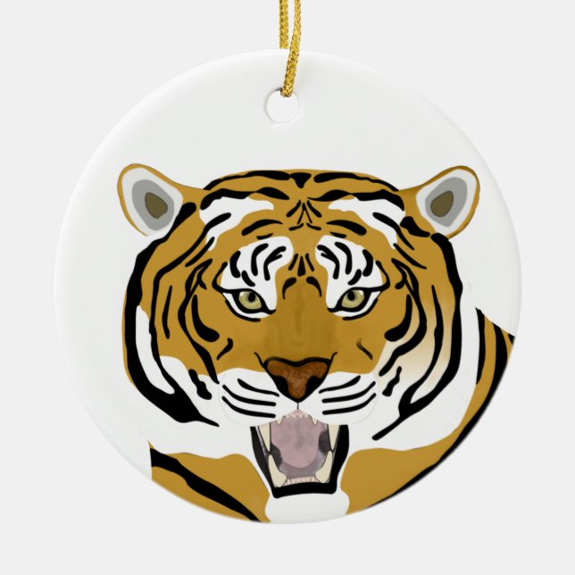Tiger Ceramic Ornament (Front)