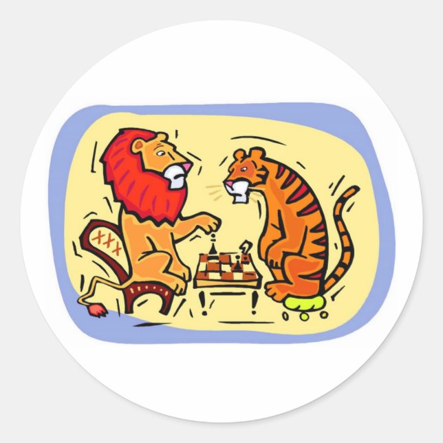 Tiger Chess Classic Round Sticker (Front)