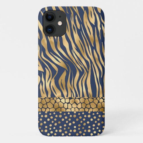 Tiger Chic Gold Chic Stylish Case_Mate iPhone Case