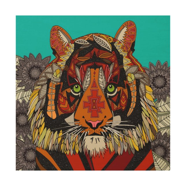 tiger chief wood wall decor (Front)