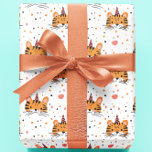 Tiger Child Birthday  Wrapping Paper<br><div class="desc">This design may be personalized by choosing the Edit Design option. You may also transfer onto other items. Contact me at colorflowcreations@gmail.com or use the chat option at the top of the page if you wish to have this design on another product or need assistance. See more of my designs...</div>