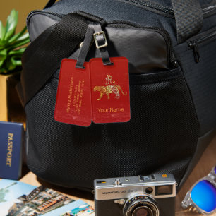 Tiger Chinese Zodiac Horoscope Constellation Sign Luggage Tag