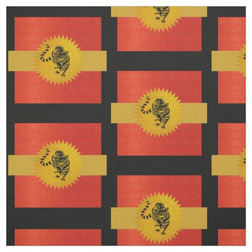 Tiger Chinese Zodiac | Red, Gold and Black Fabric