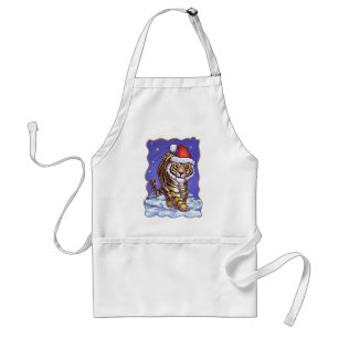 Tiger Christmas Adult Apron