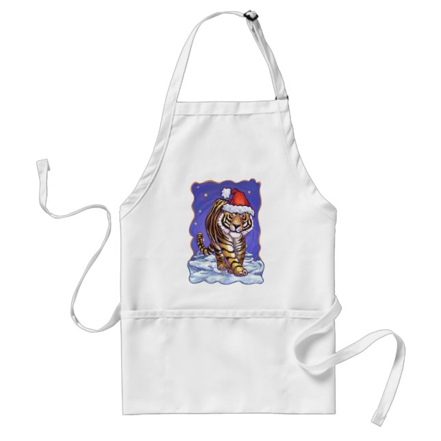 Tiger Christmas Adult Apron (Front)