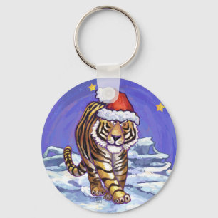 Tiger Christmas Keychain