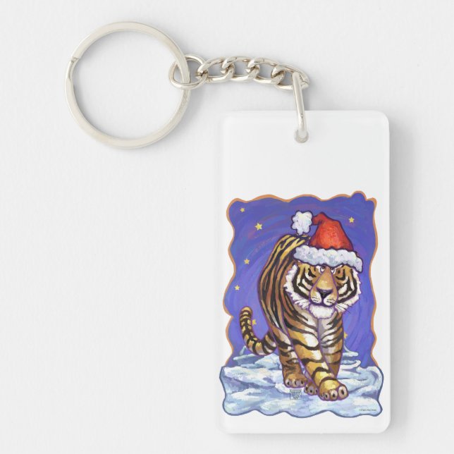 Tiger Christmas Keychain (Front)